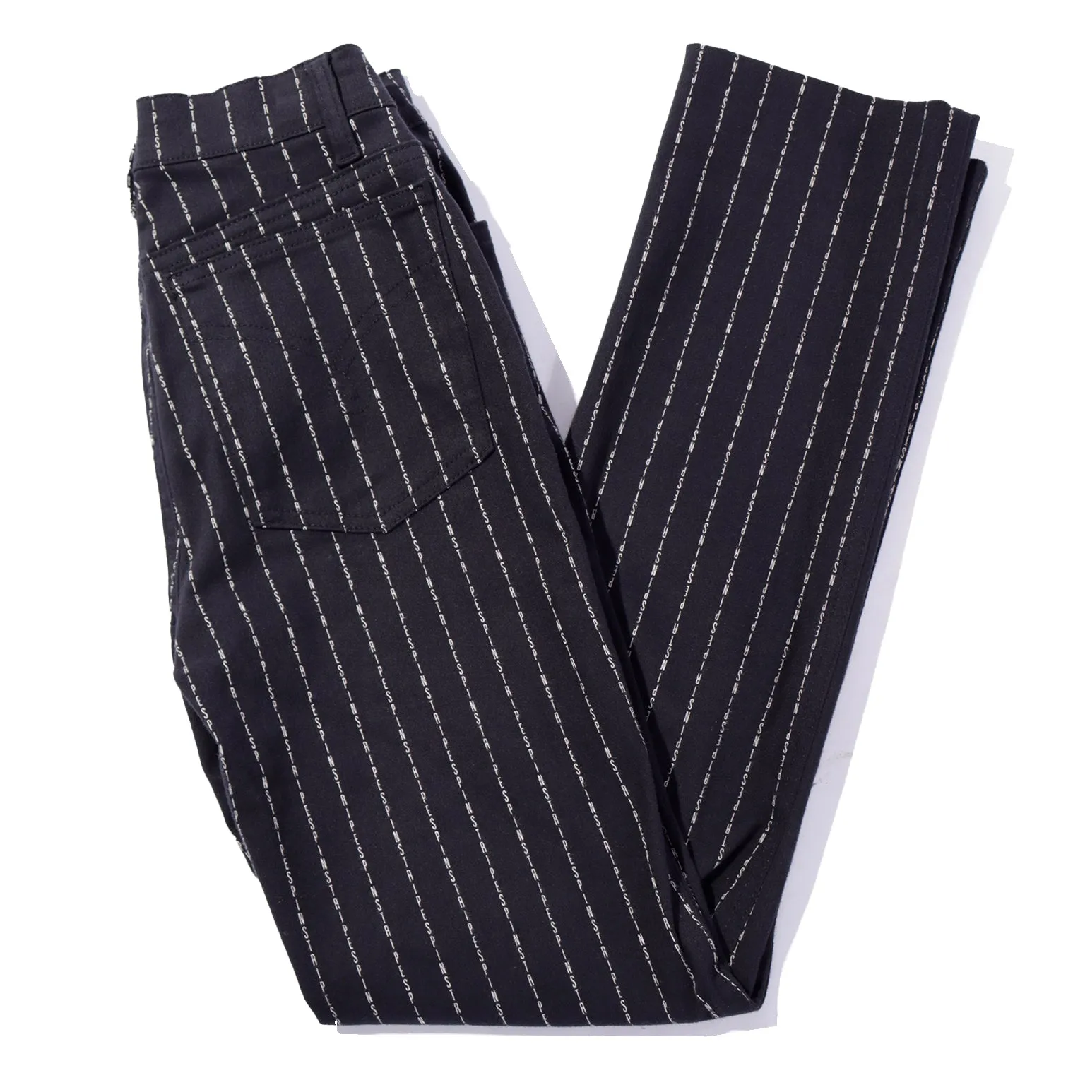 1990s Vintage Franco Moschino Jeans Deadstock Pants w The Word Pinstripes