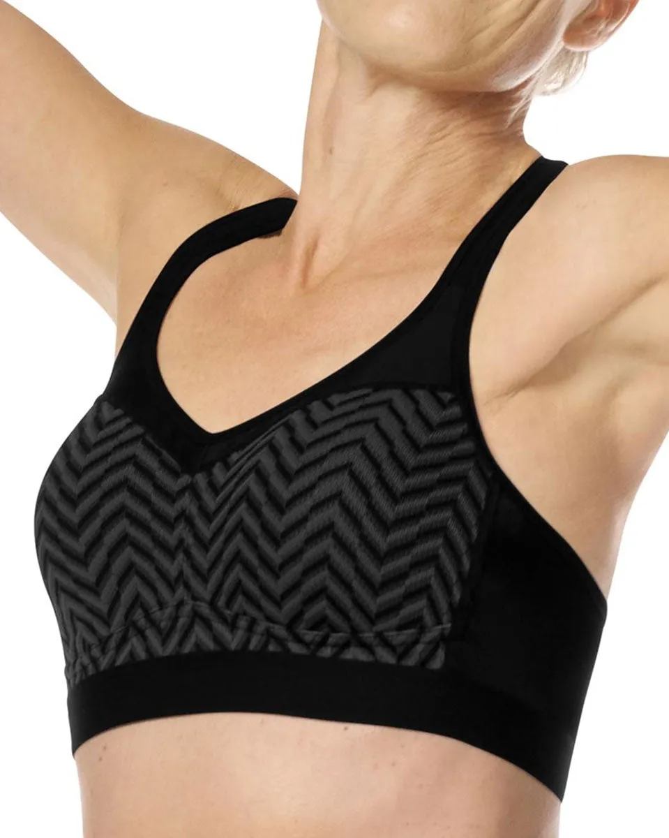 Amoena Jolie Wire-Free Sports Bra - Black / Grey