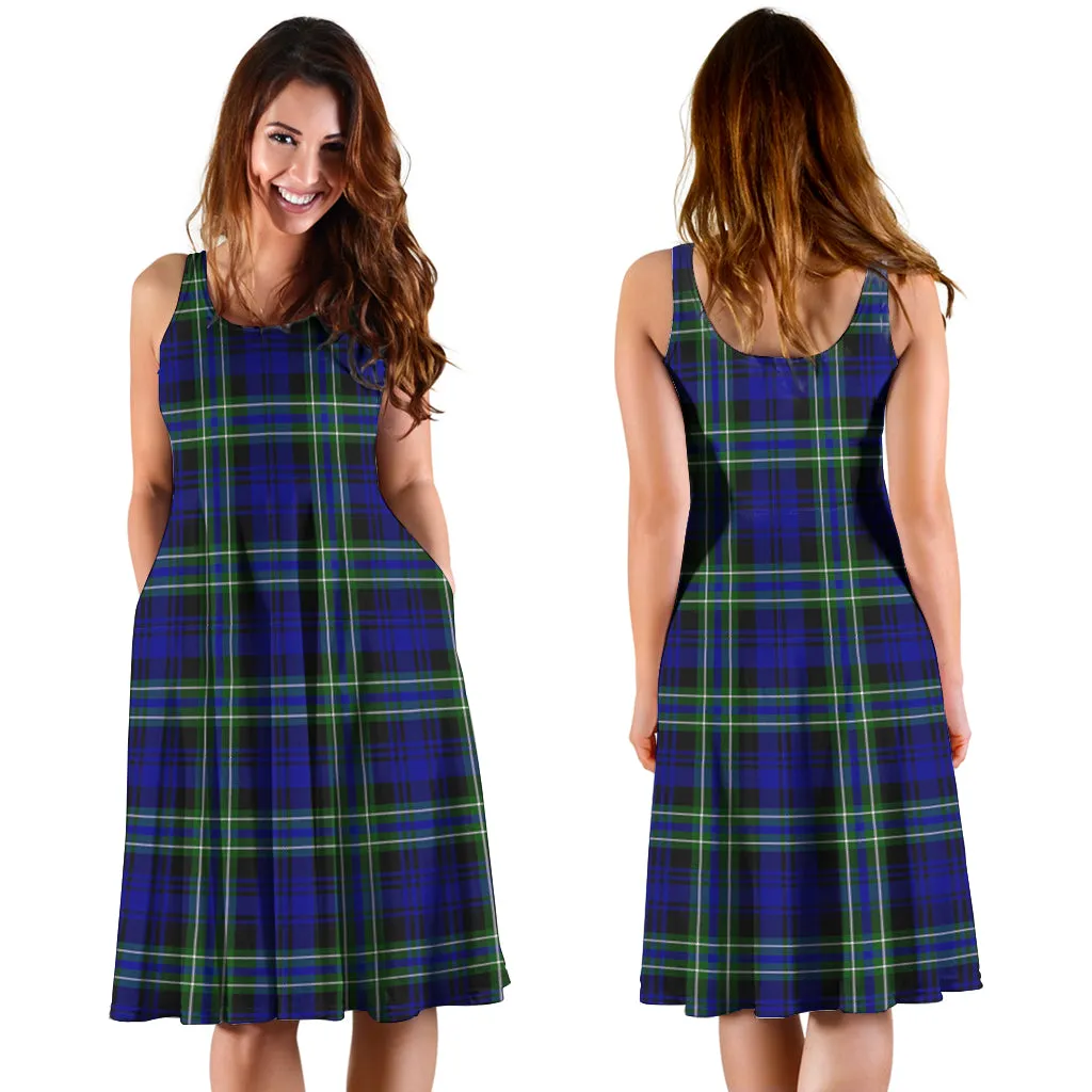 Arbuthnot Modern Tartan Sleeveless Midi Womens Dress