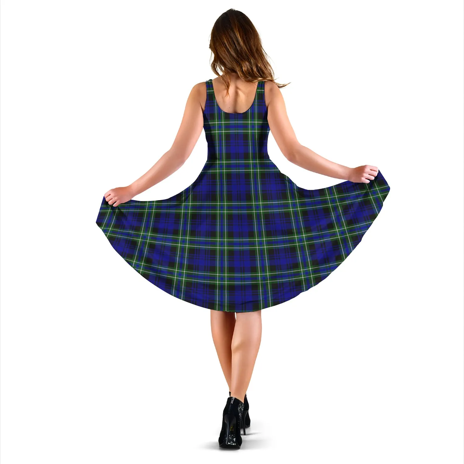 Arbuthnot Modern Tartan Sleeveless Midi Womens Dress