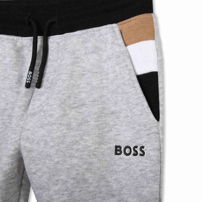 Baby Boys Grey Boss  Jogging Bottoms