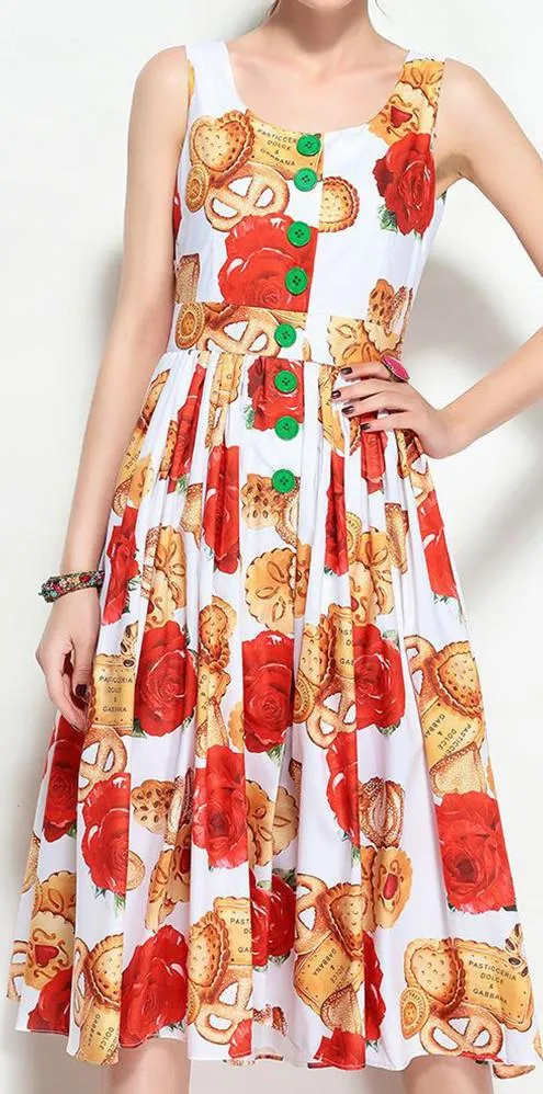 Biscotti and Rose Midi Dress