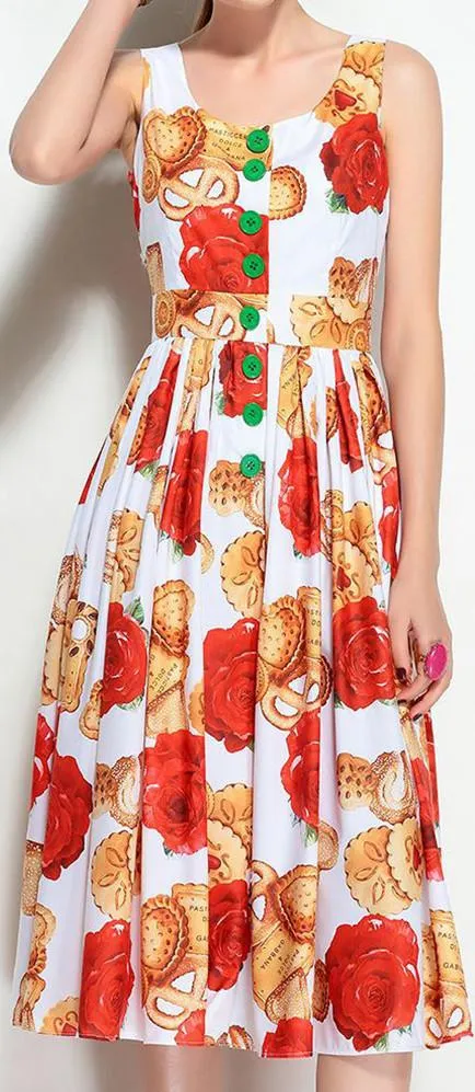 Biscotti and Rose Midi Dress