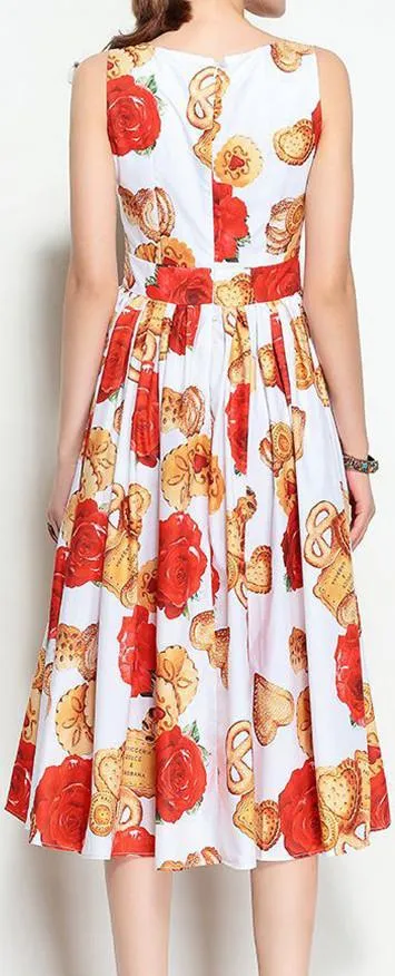 Biscotti and Rose Midi Dress