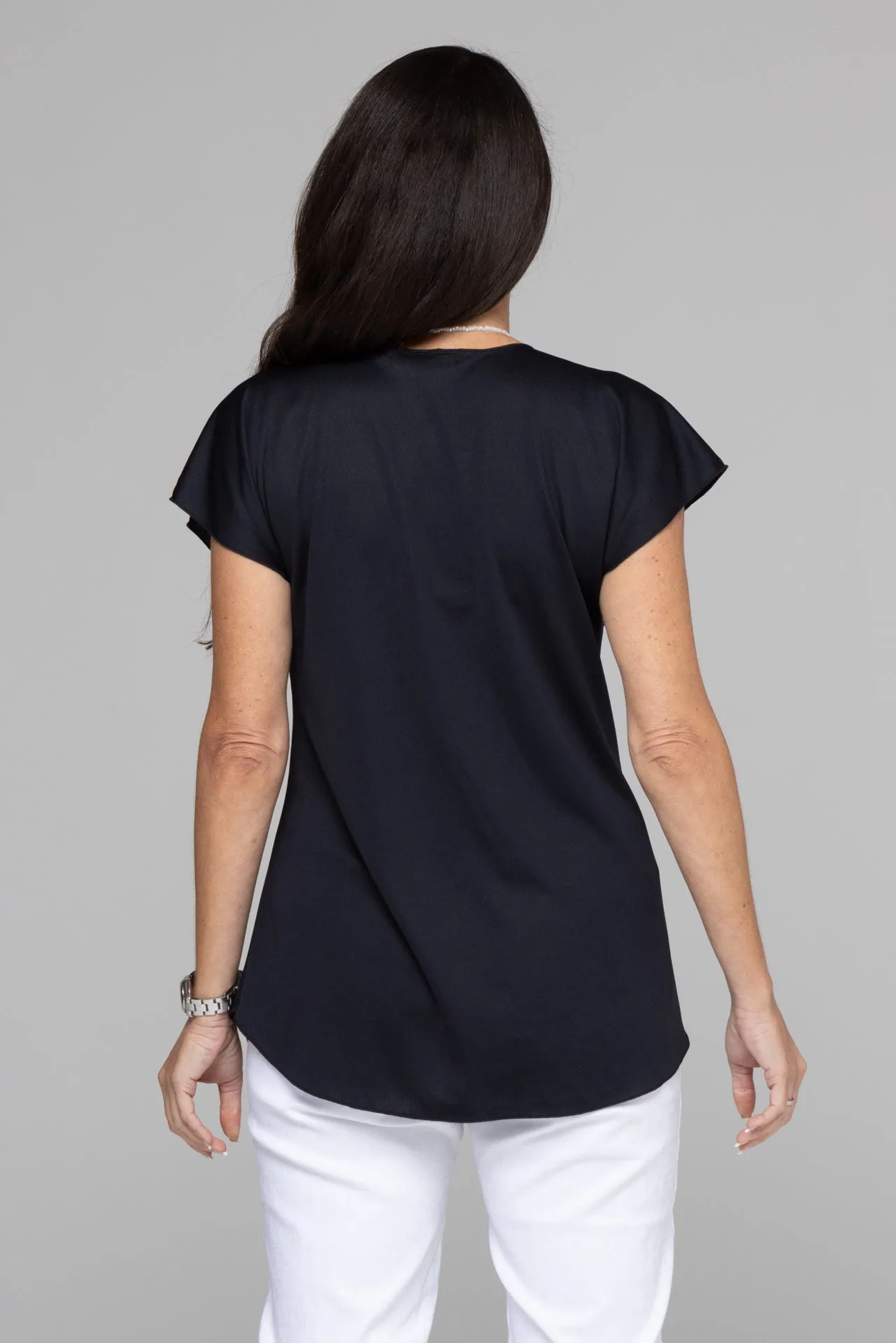 Black Activewear Short Sleeve Top