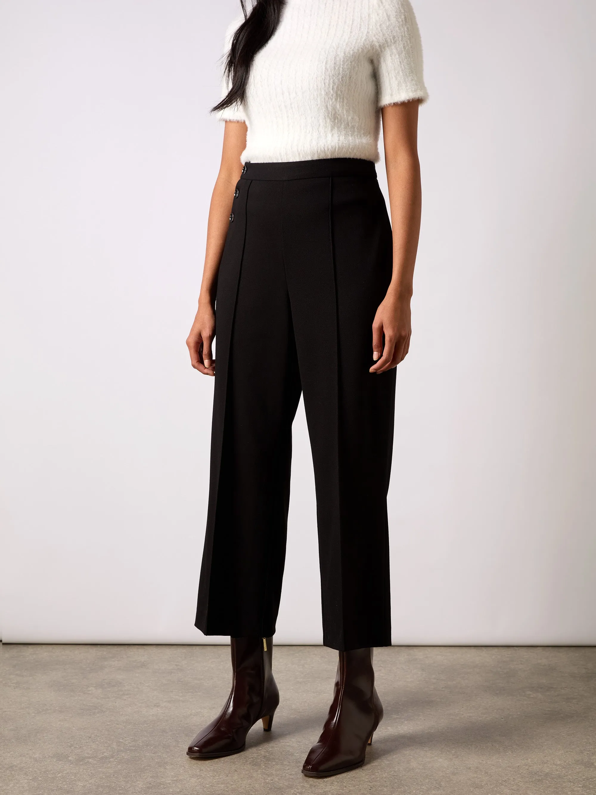 Black Ponte Twill Culottes