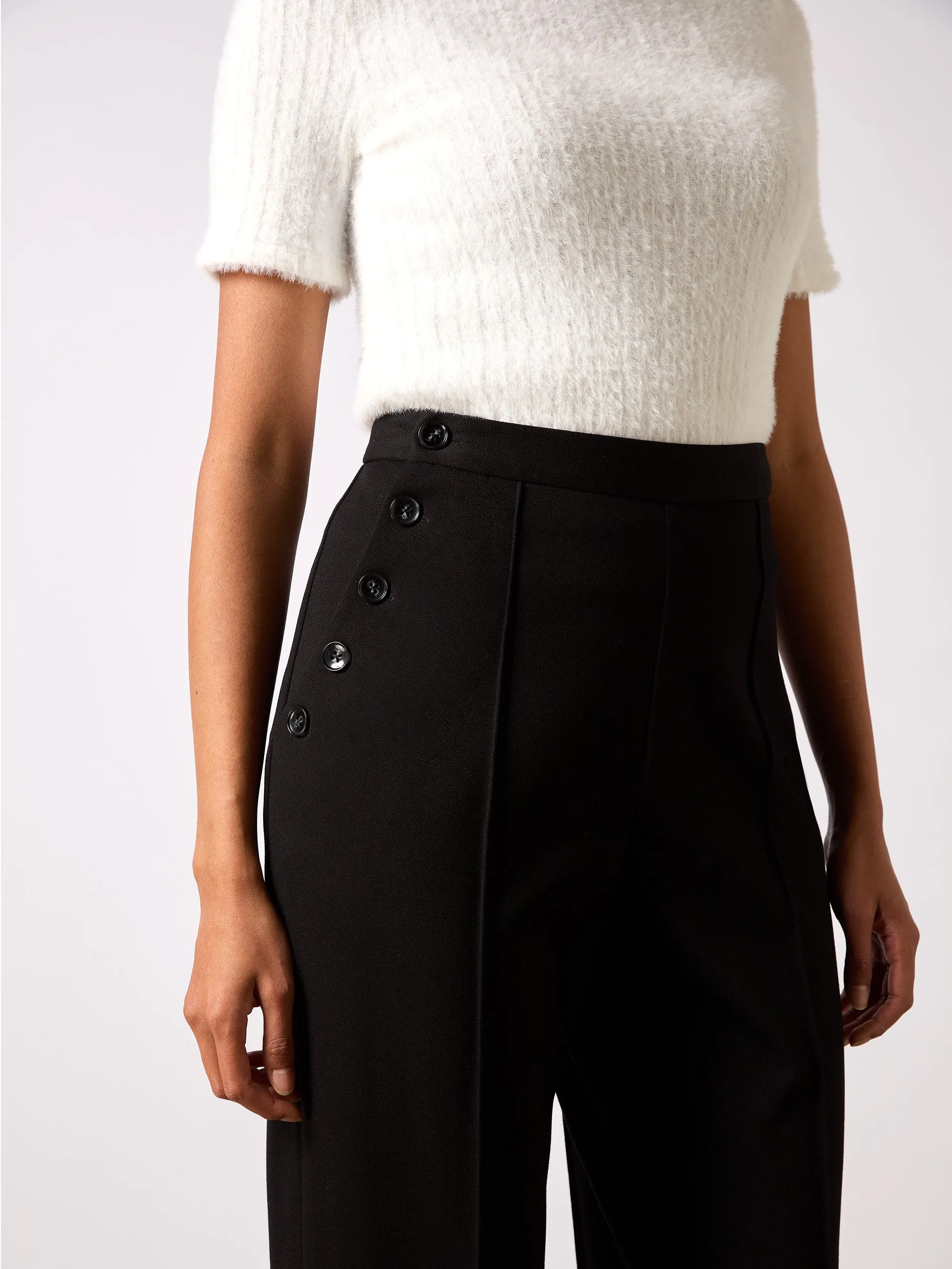 Black Ponte Twill Culottes