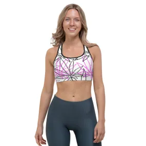 Black/Pink Leaf E4SO Sports bra