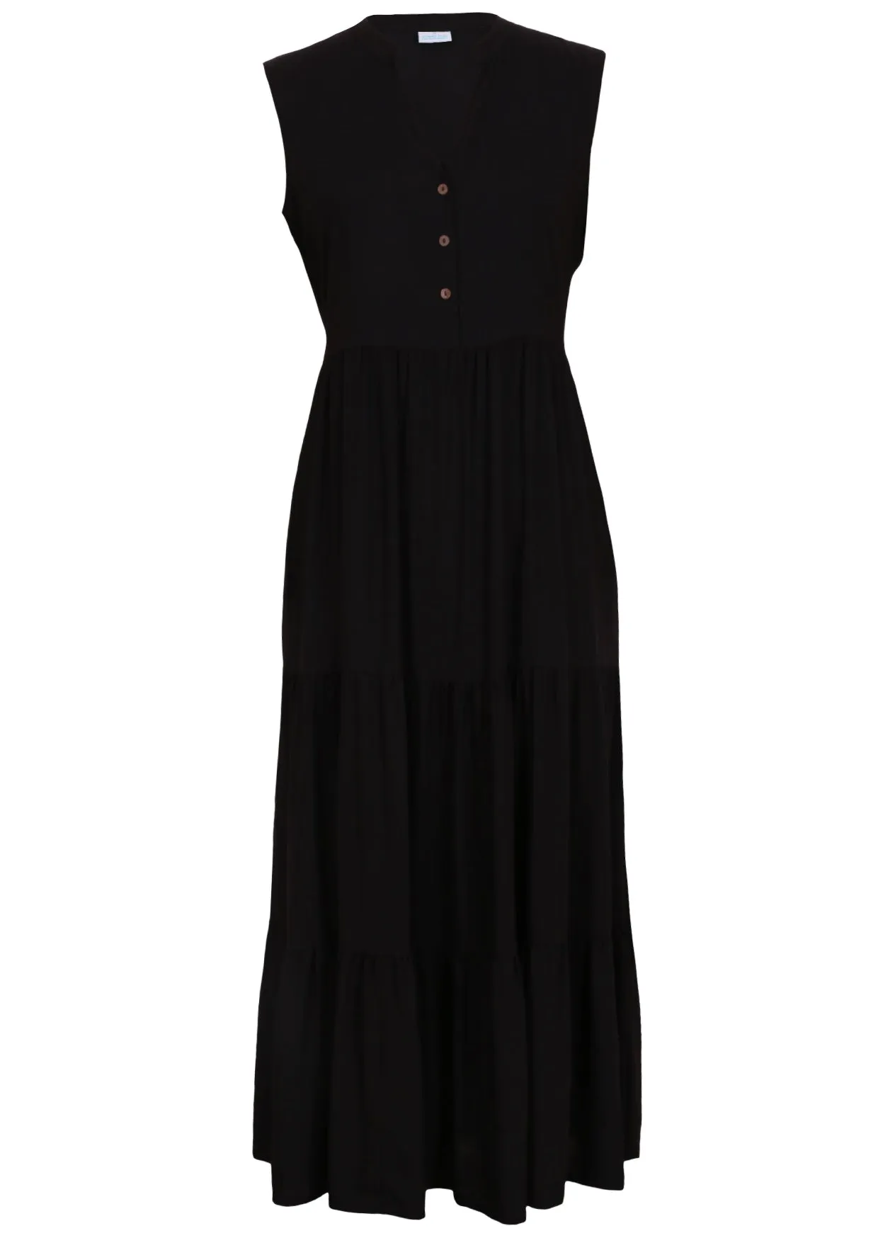 Boho Tiered Maxi Dress Black