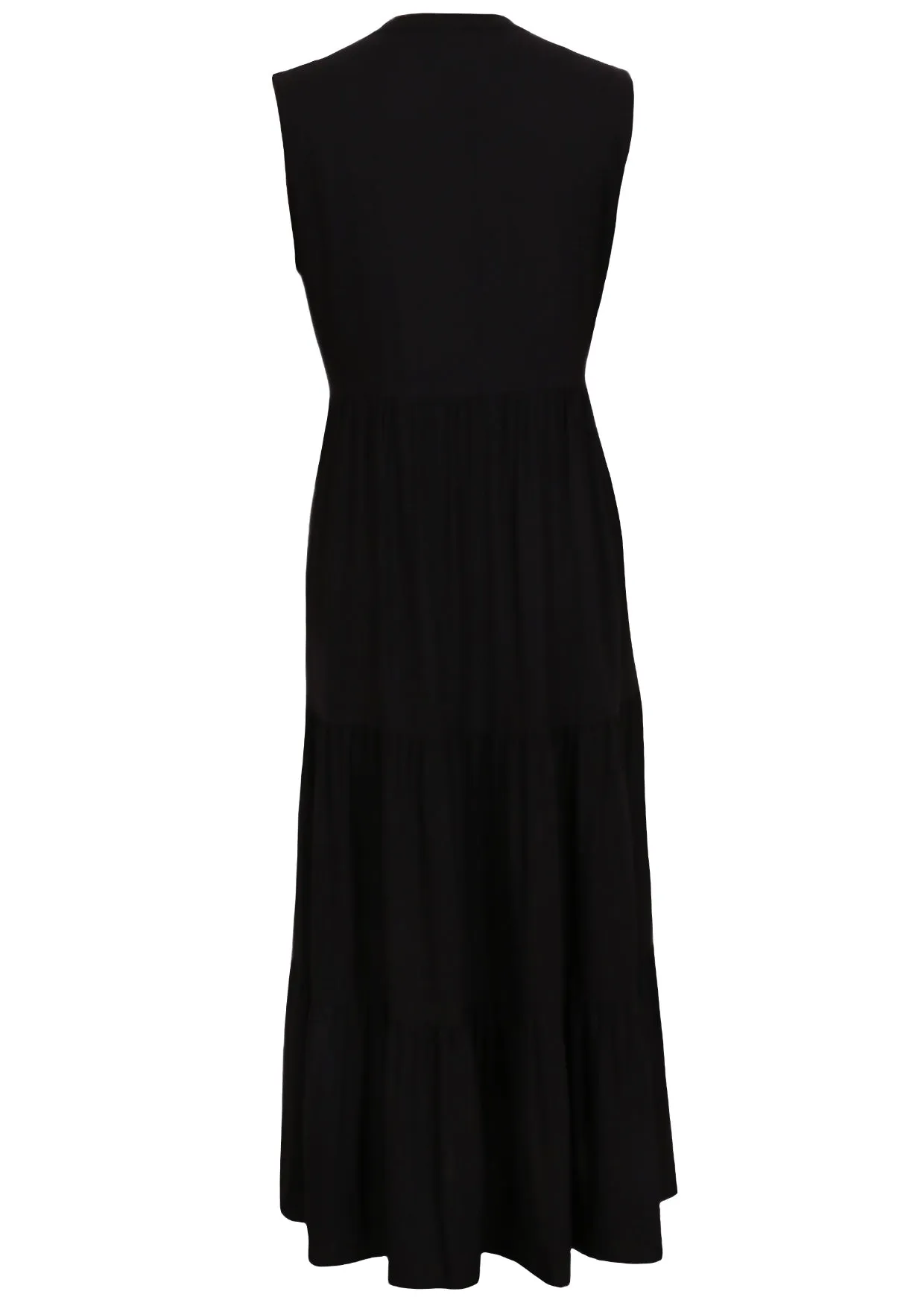 Boho Tiered Maxi Dress Black