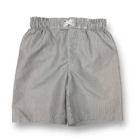 Boys Sunproof Size 4T Gray 100% Polyester Striped Elastic Waist Swim Trunks