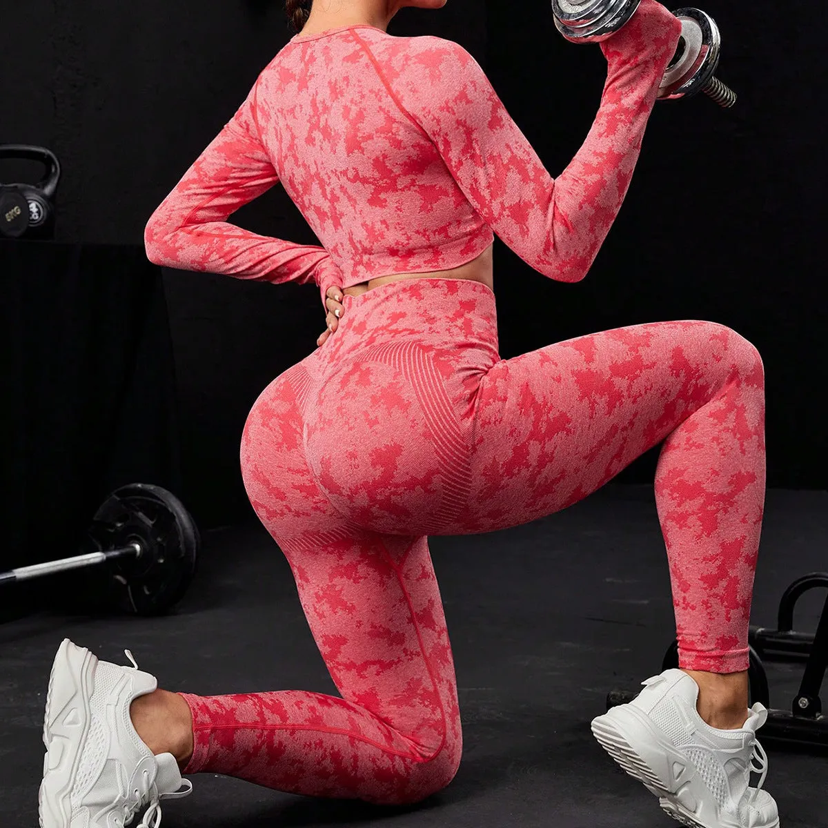 Camouflage seamless yoga suit