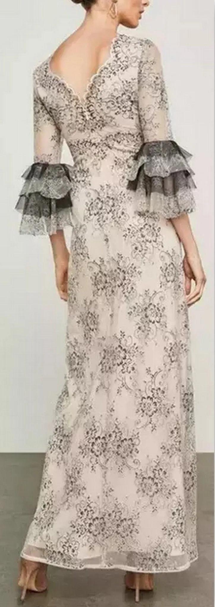 Cascading Floral Lace Maxi Dress