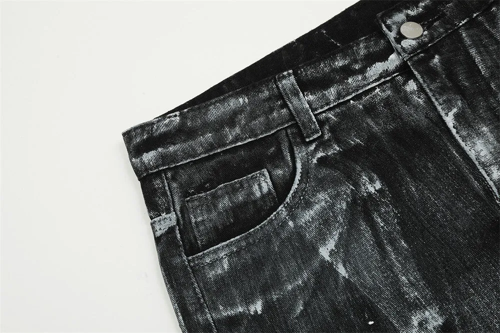 Fashion Personality Painting Splash-ink Jeans Men