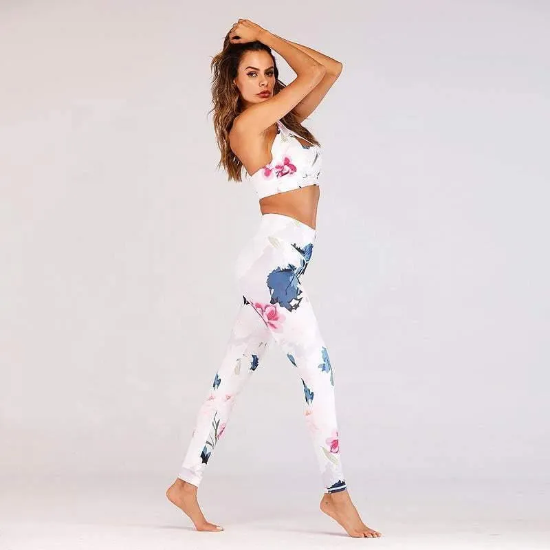 floral hollow out bandage  yoga wear