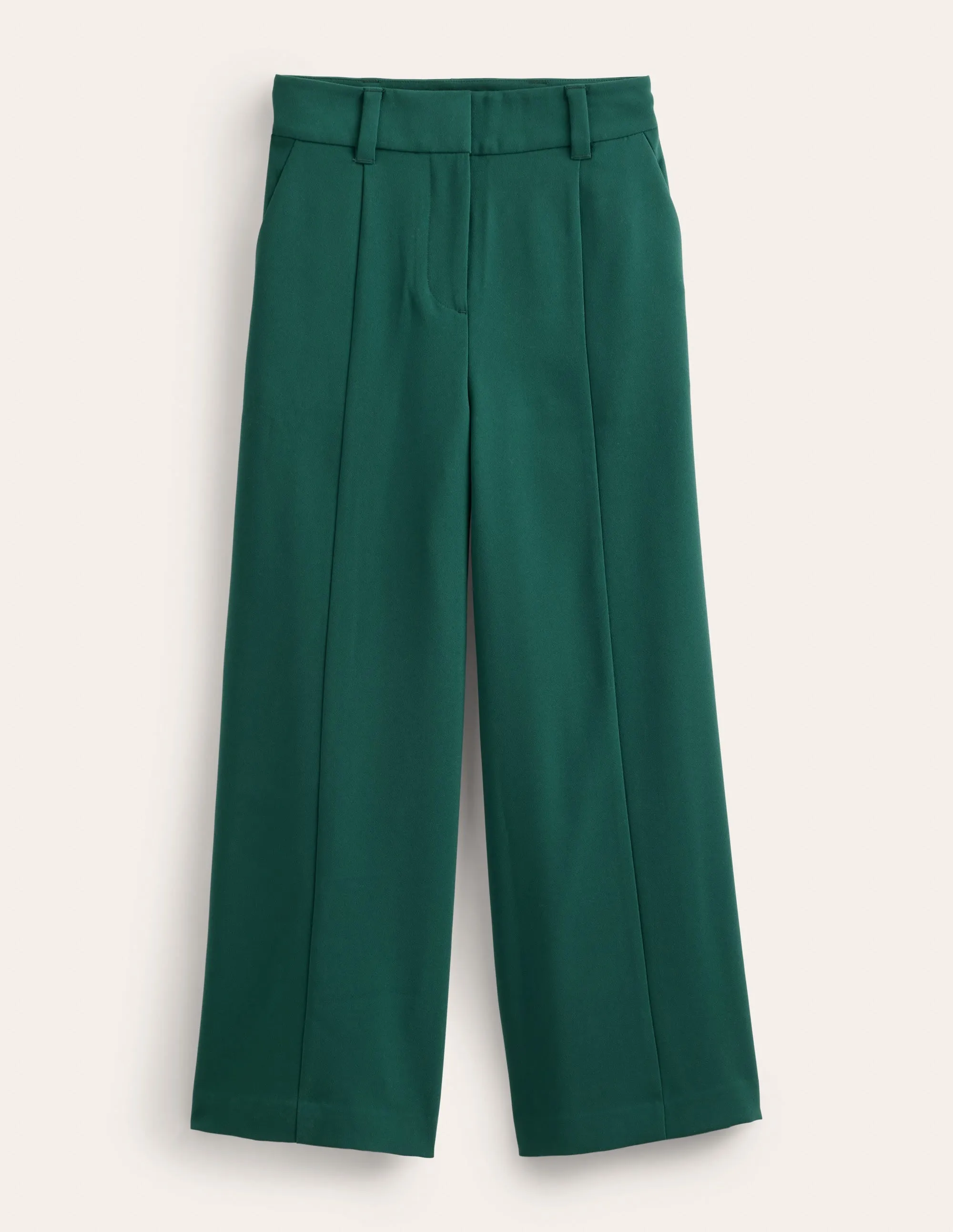 Fluid Wide Leg Culottes-Emerald Green