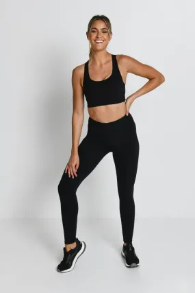 Focus High Waisted Sports Leggings - Midnight Black