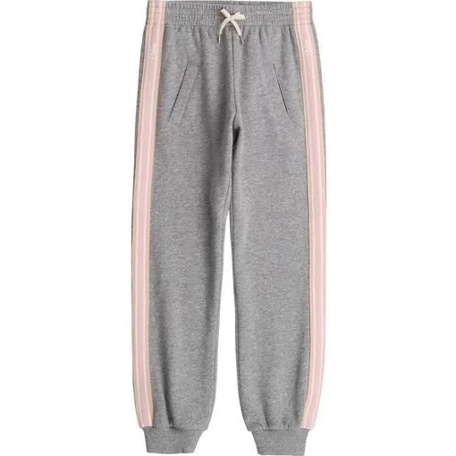 Girls Grey Logo Tracksuit Bottoms