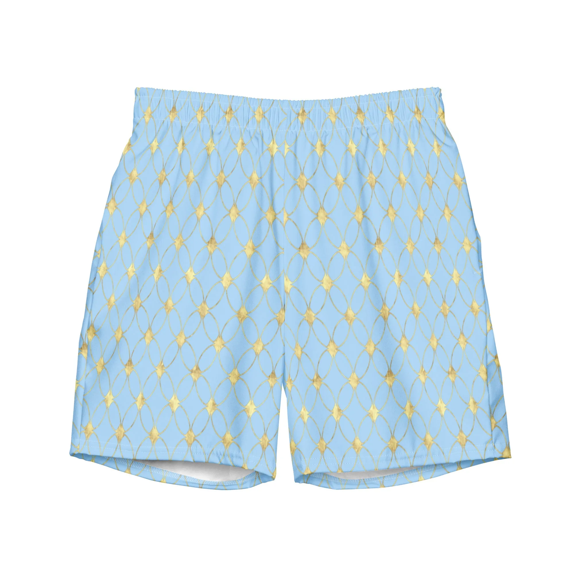 Gold glitter pattern swim trunks for men