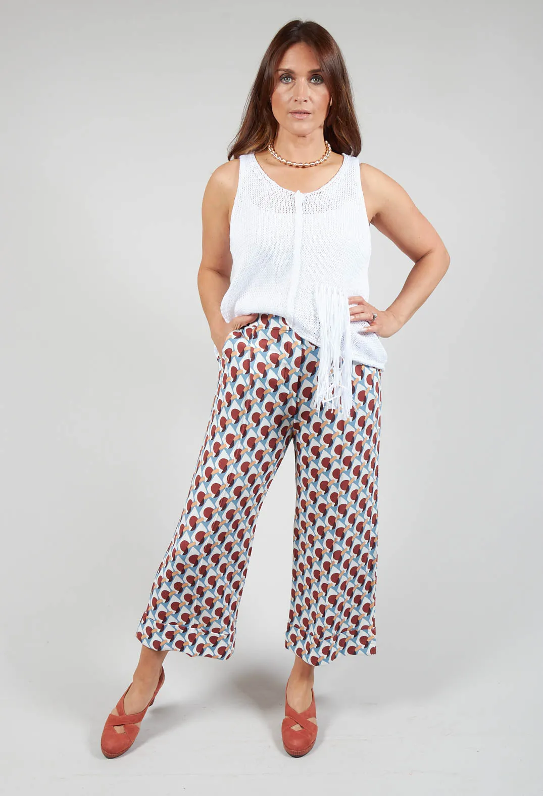 Ice Cream Trousers in Marrone / Avio / Naturale