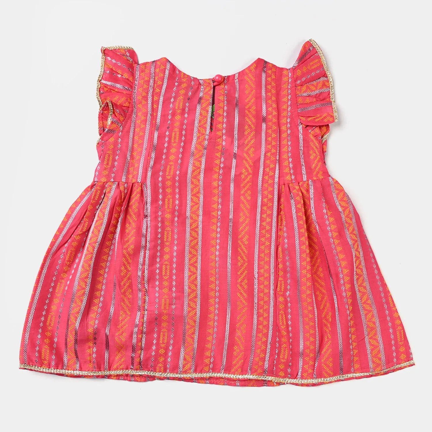 Infant Girls Jacquard 2PC Suit Stripes-P.Pink