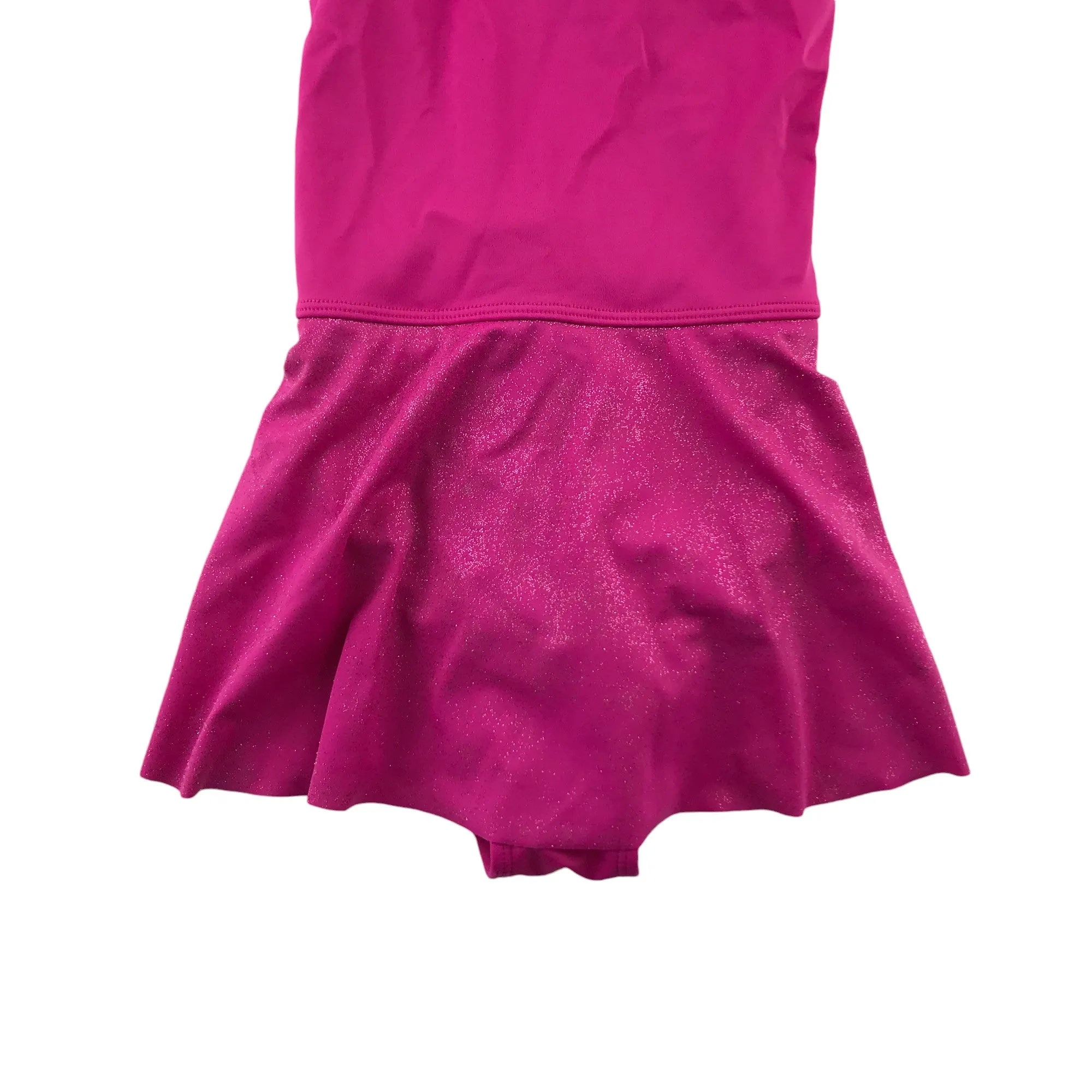 Lands End leotard with skirt 11-12 years bright pink sleeveless