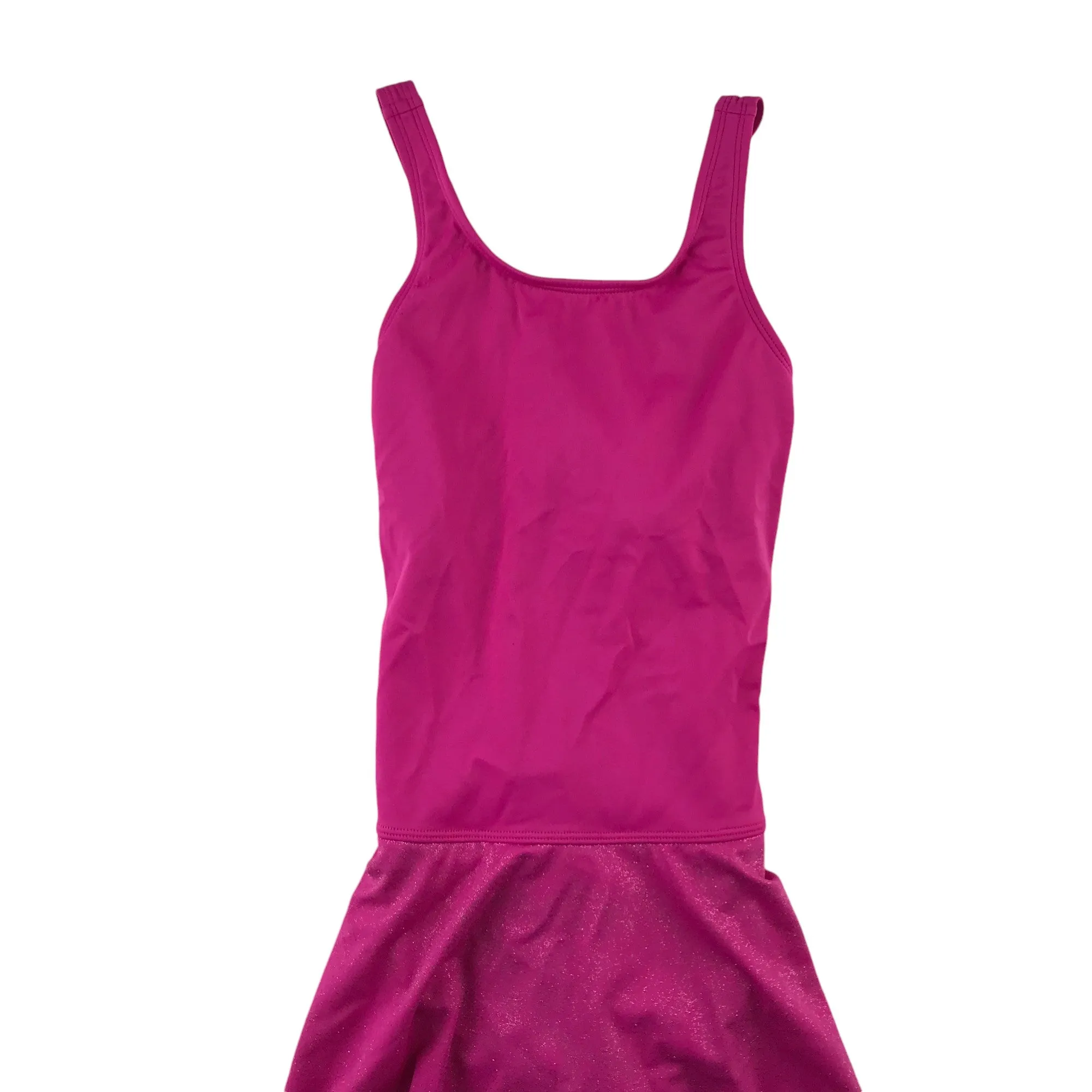 Lands End leotard with skirt 11-12 years bright pink sleeveless