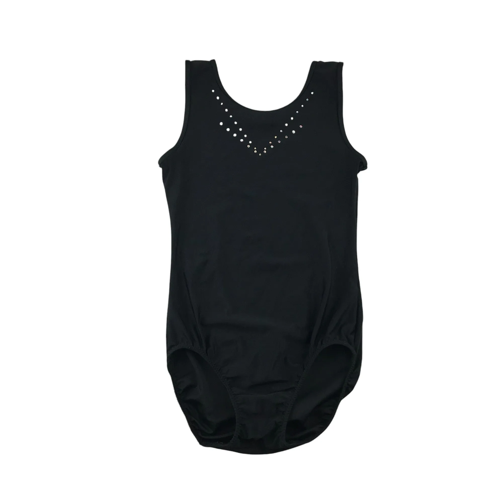 Leotard 12-13 years black sleeveless with sparkly neckline details