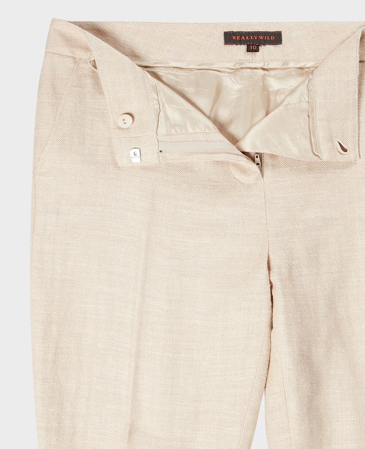 Linen Blend Cropped Turn Up Trousers