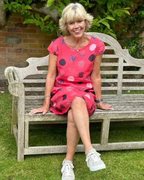 Linen Dress - Strawberry With Dots