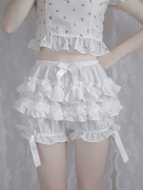 Lolita style cute cake culottes with multi-layered puffy panniers