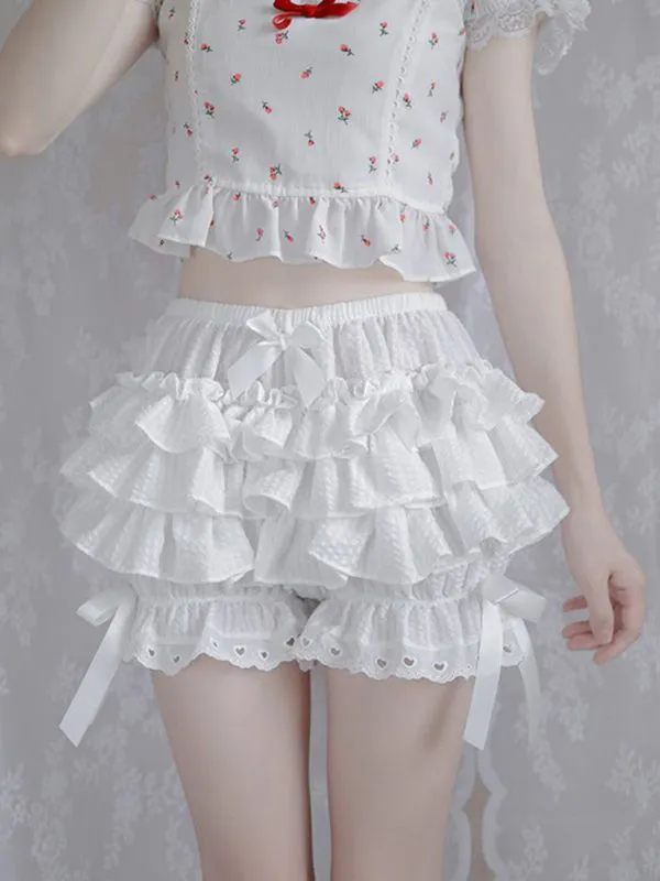 Lolita style cute cake culottes with multi-layered puffy panniers