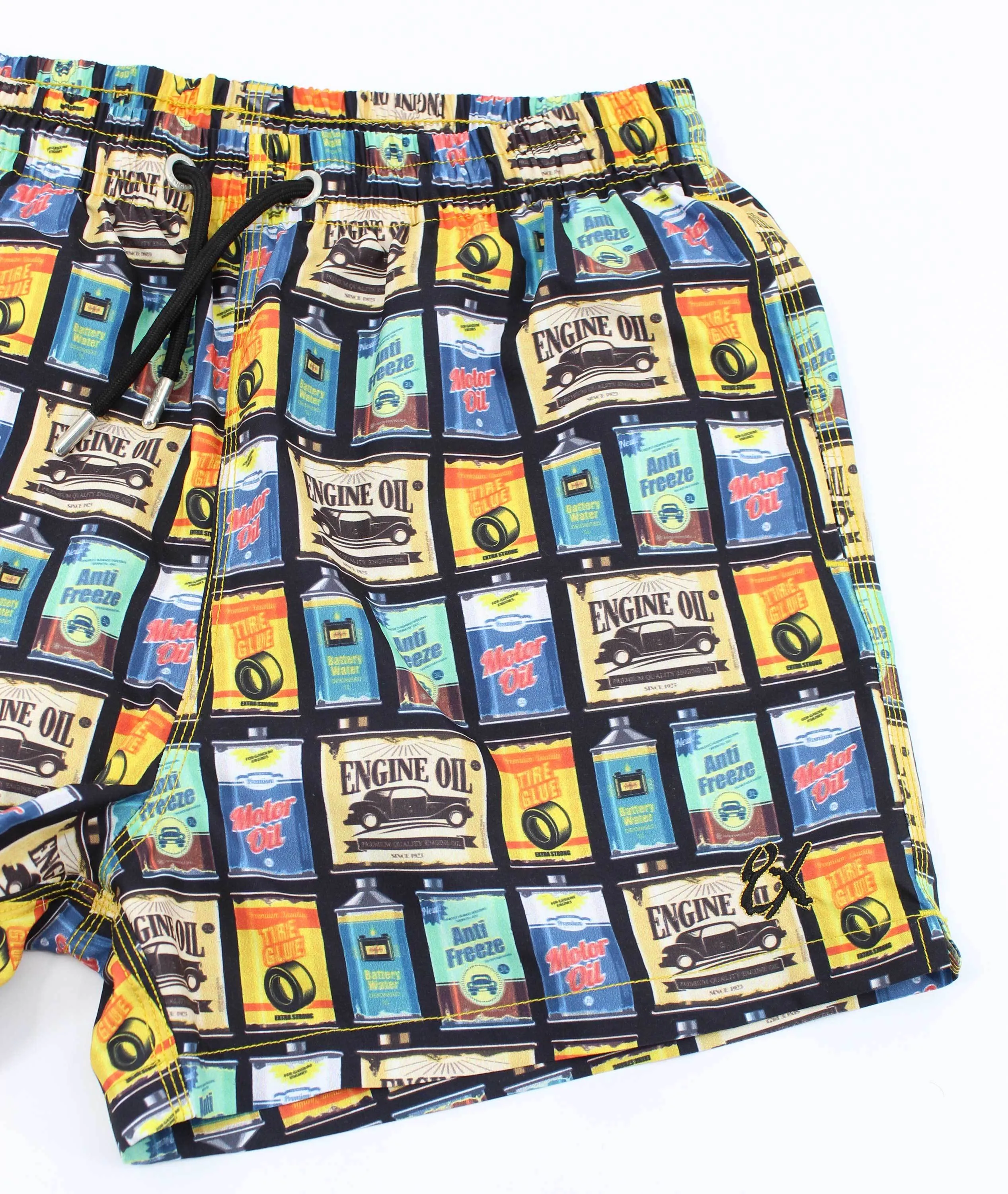 Mr. Mechanic Print Swim Trunks