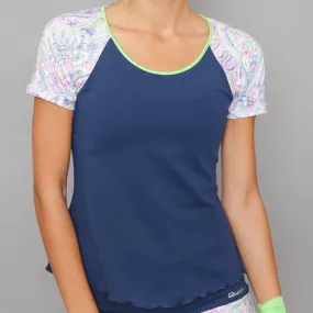 Neo Cap-Sleeve Top (navy)