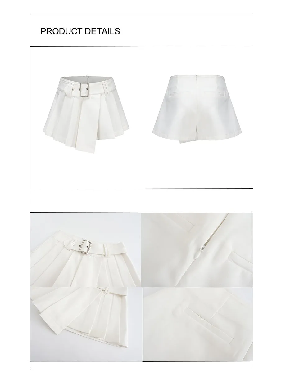 Pleated Mini Culottes