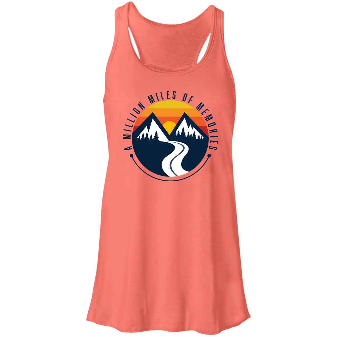 "A Million Miles Of Memories" Ladies Flowy Racerback Tank