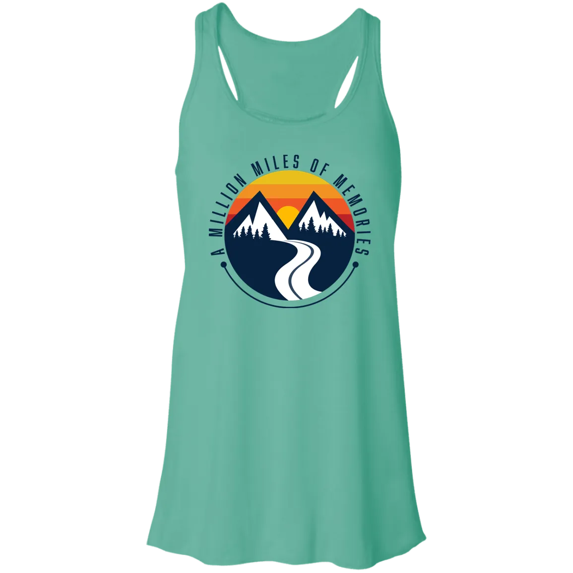 "A Million Miles Of Memories" Ladies Flowy Racerback Tank