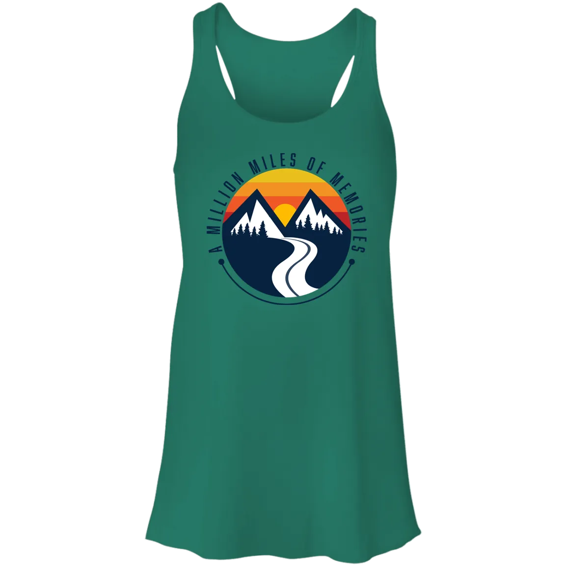 "A Million Miles Of Memories" Ladies Flowy Racerback Tank