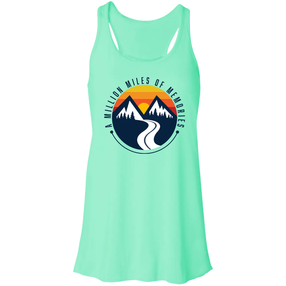 "A Million Miles Of Memories" Ladies Flowy Racerback Tank