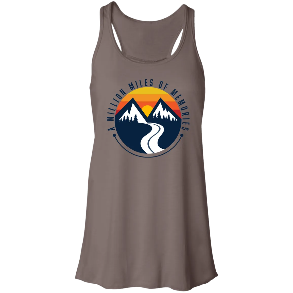 "A Million Miles Of Memories" Ladies Flowy Racerback Tank