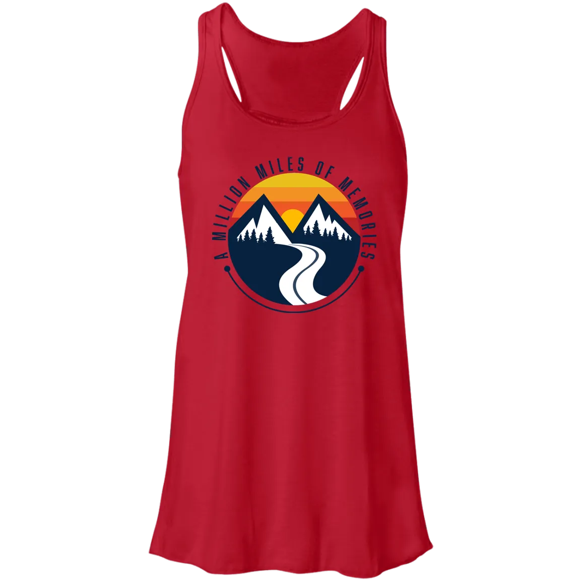 "A Million Miles Of Memories" Ladies Flowy Racerback Tank