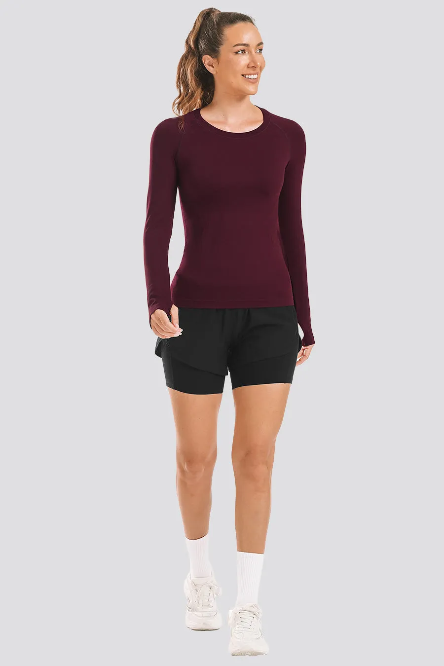 Seamless Long Sleeve Tops （Thumb Hole）