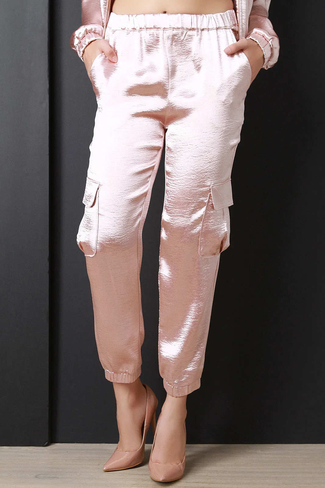 Sheeny Satin Jogger Pants