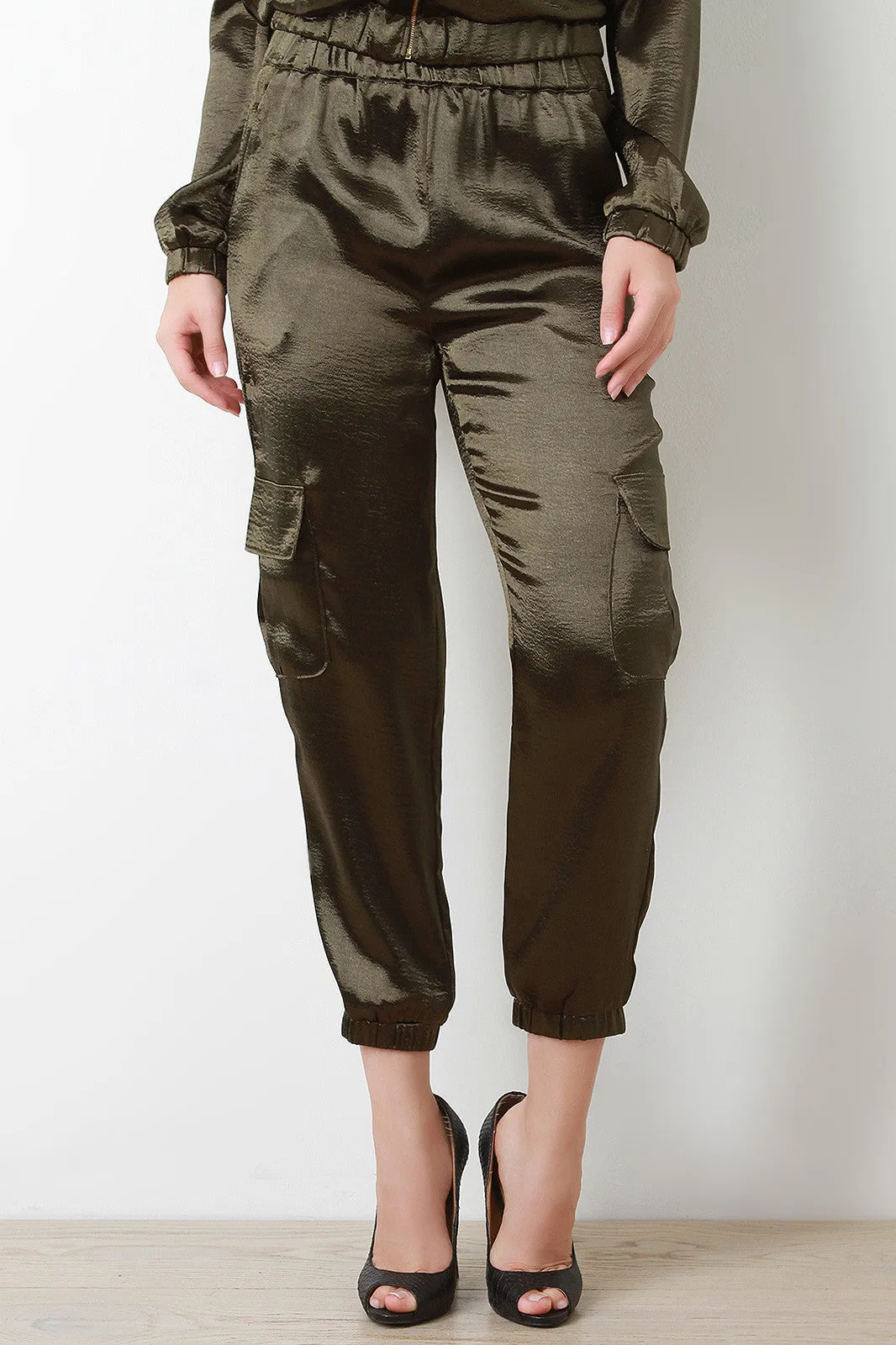 Sheeny Satin Jogger Pants