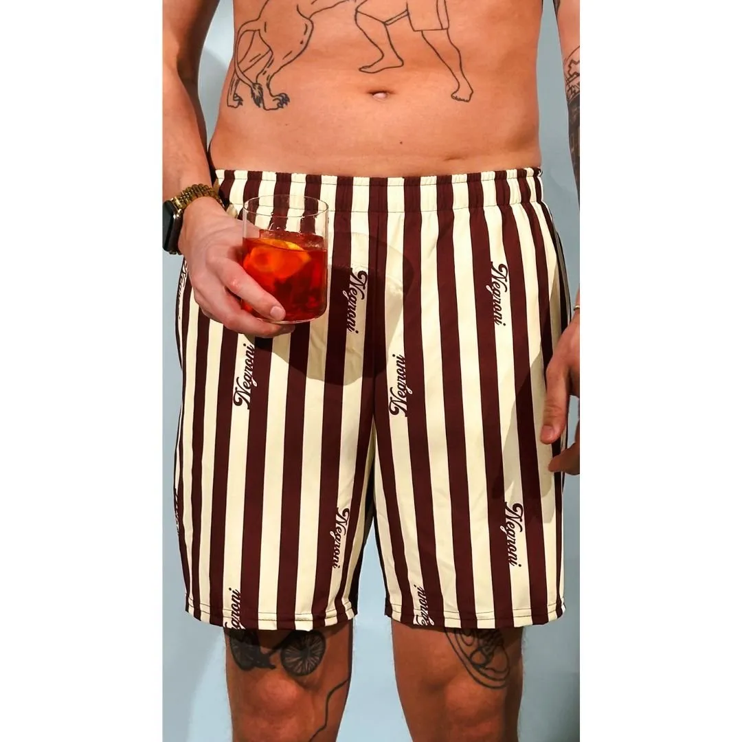 The Negroni Striped Swim Trunks