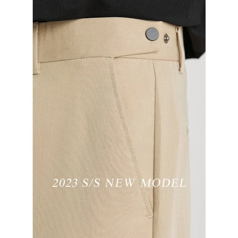 Thin Ankle-length Slim-fit Drape Business Casual Pants