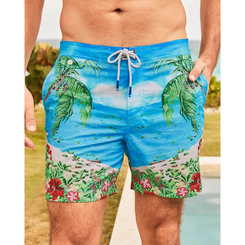 Tommy Bahama 6-Inch Artist Series Rialto Coastal Comforts Swim Trunks - Summer Aqua