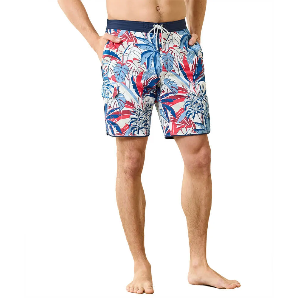 Tommy Bahama 9-Inch Baja Beachside Jungle Fronds Swim Trunks - Classic Blue